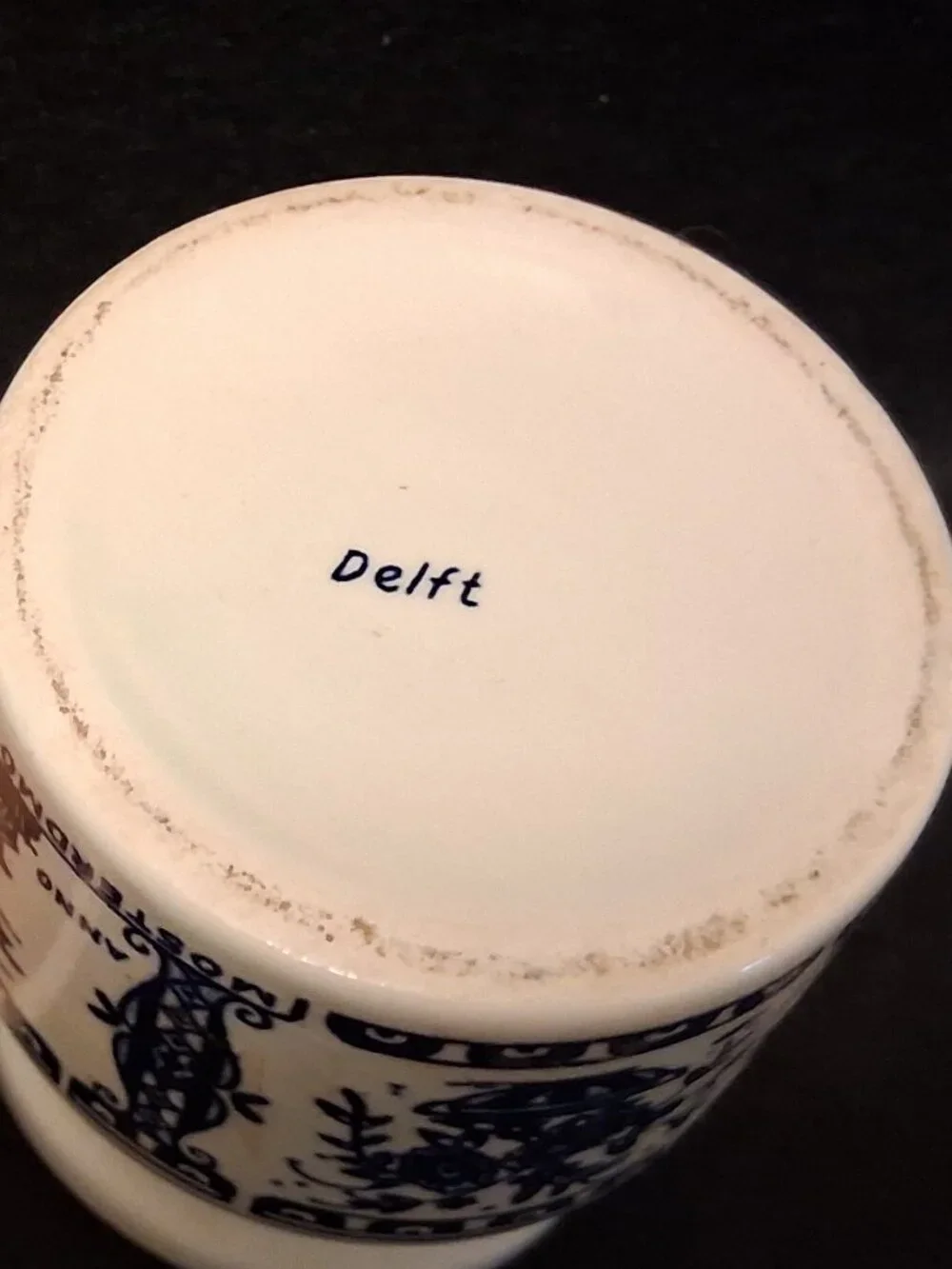 Vintage Delft Blue Zaanse Mosterd Jar - Windmill 